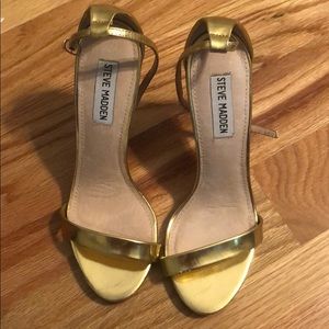Steve Madden gold strappy heels